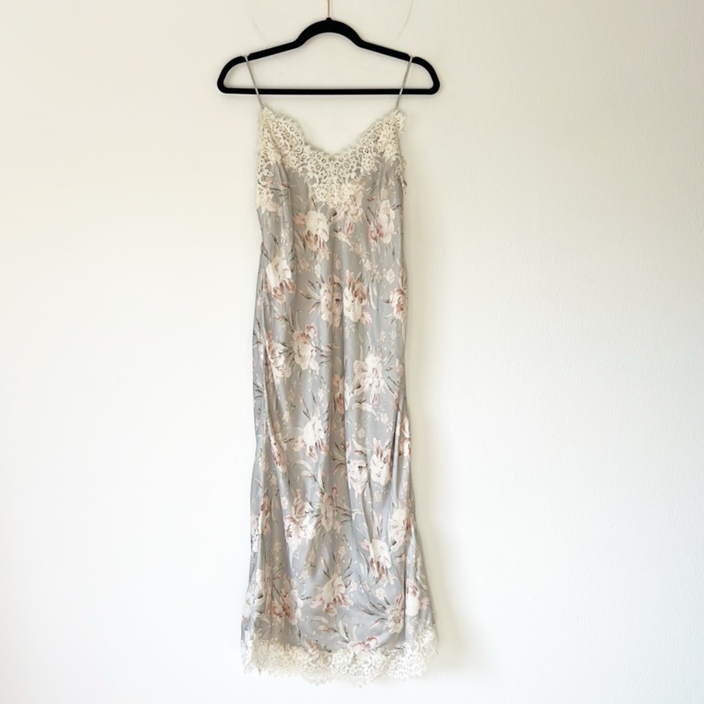 Zimmerman Lace Panel Slip Midi Multi Floral Cream Zimmermann